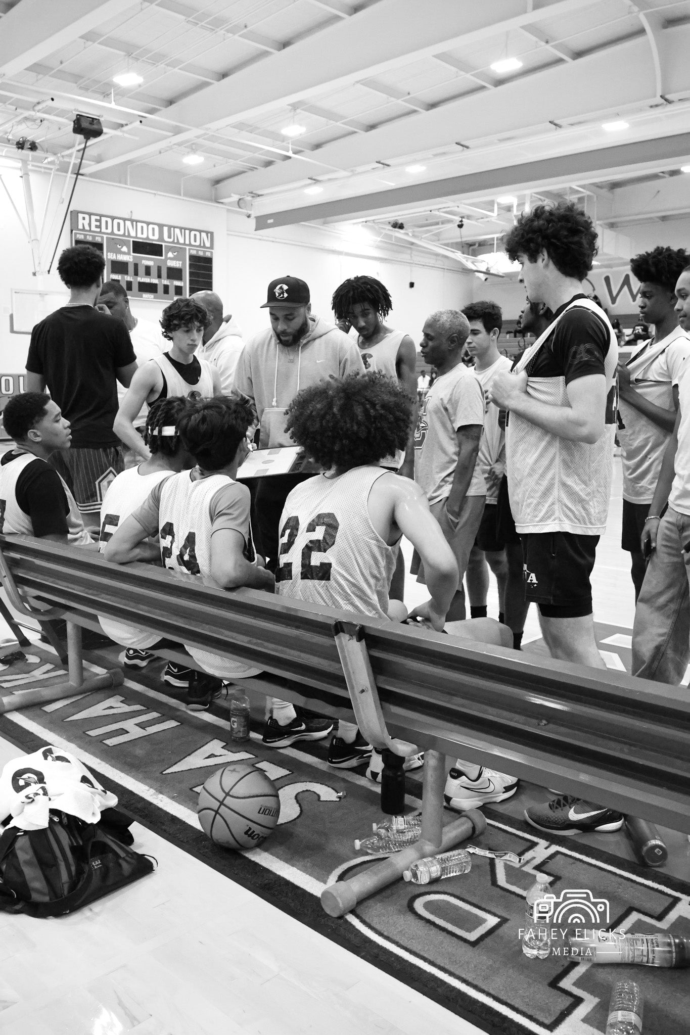 Black and White Team Huddle